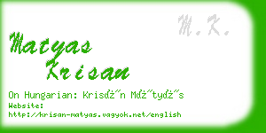 matyas krisan business card